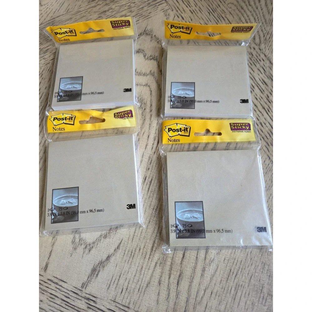 Post It Notes Lot Of 4 Designer 300 Sheets Post-It Notes Super Sticky New